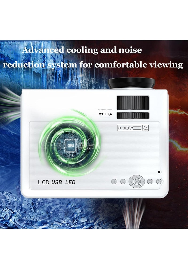 Vierex Mini Projector, 1080P Full HD Supported Mini Projector, Portable Home Movie Theater Projector Compatible with TV Stick Smartphone & Tablet PC HDMI USB AV TF - Image 4