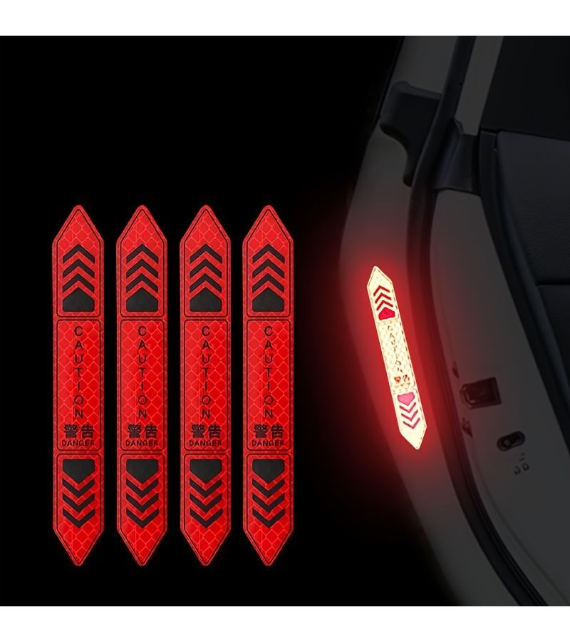 Yellow Car Door Warning Reflective Sticker for All Vehicles Trucks Bikes - Image 1