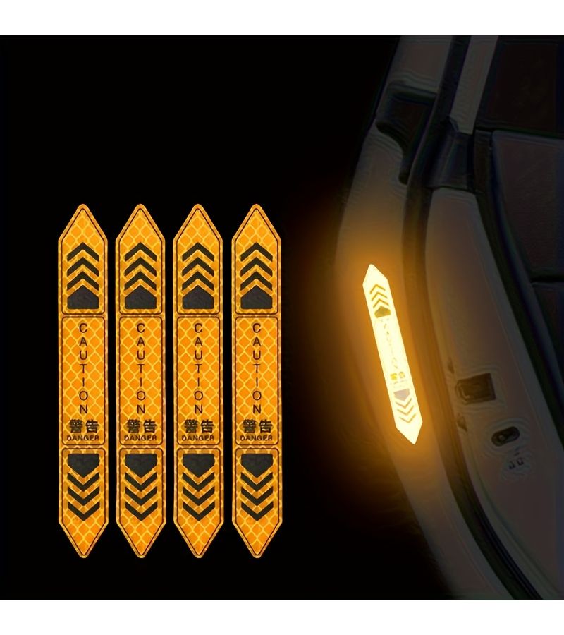 Yellow Car Door Warning Reflective Sticker for All Vehicles Trucks Bikes - Image 4