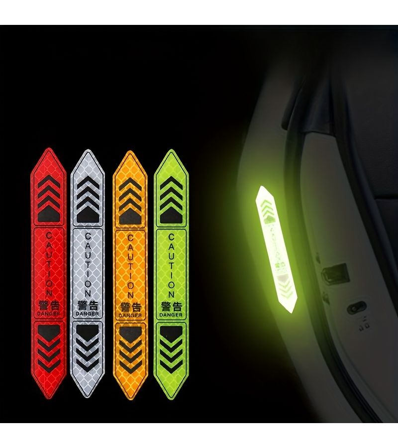 Yellow Car Door Warning Reflective Sticker for All Vehicles Trucks Bikes - Image 2