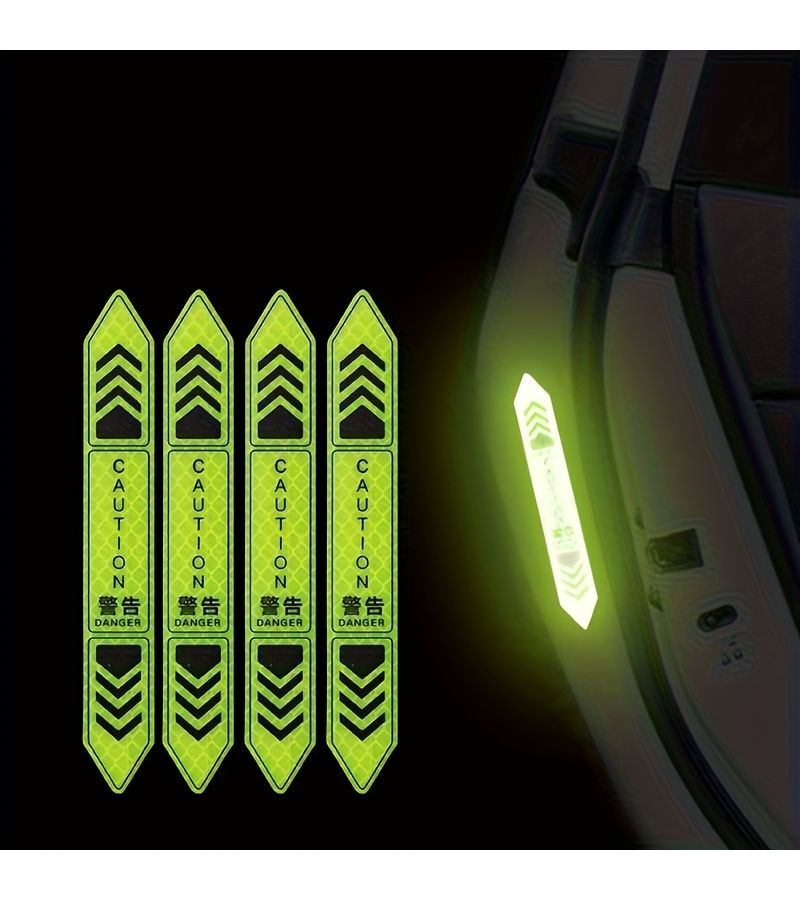Yellow Car Door Warning Reflective Sticker for All Vehicles Trucks Bikes - Image 5