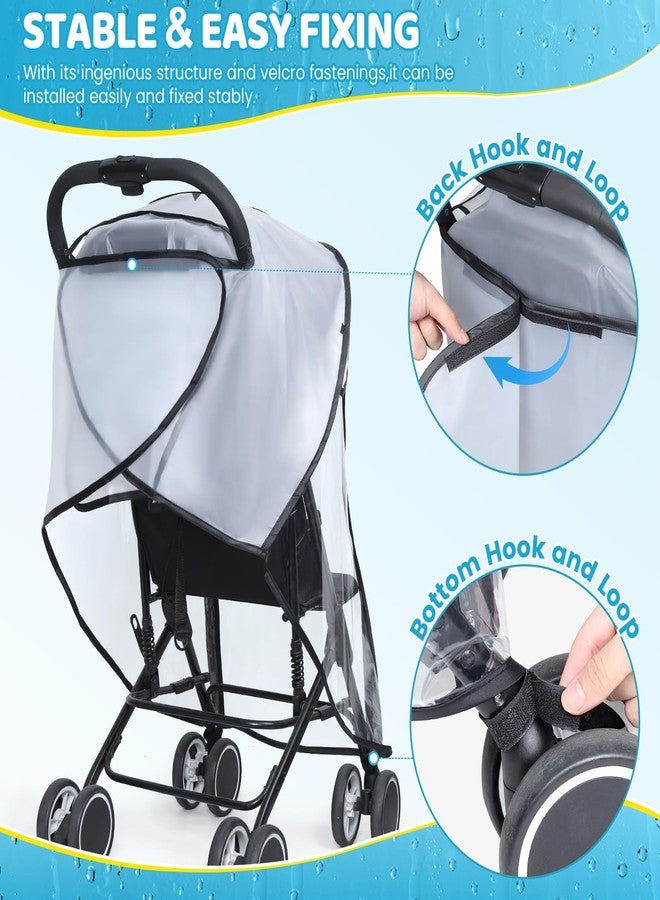IvyWind Clear Stroller Rain Cover, Universal Stroller Accessories, Waterproof Travel Weather Shield with Breathable Ventilation and Easy Access, Thick EVA & PVC Protect from Wind, Dust and Snow - Image 5