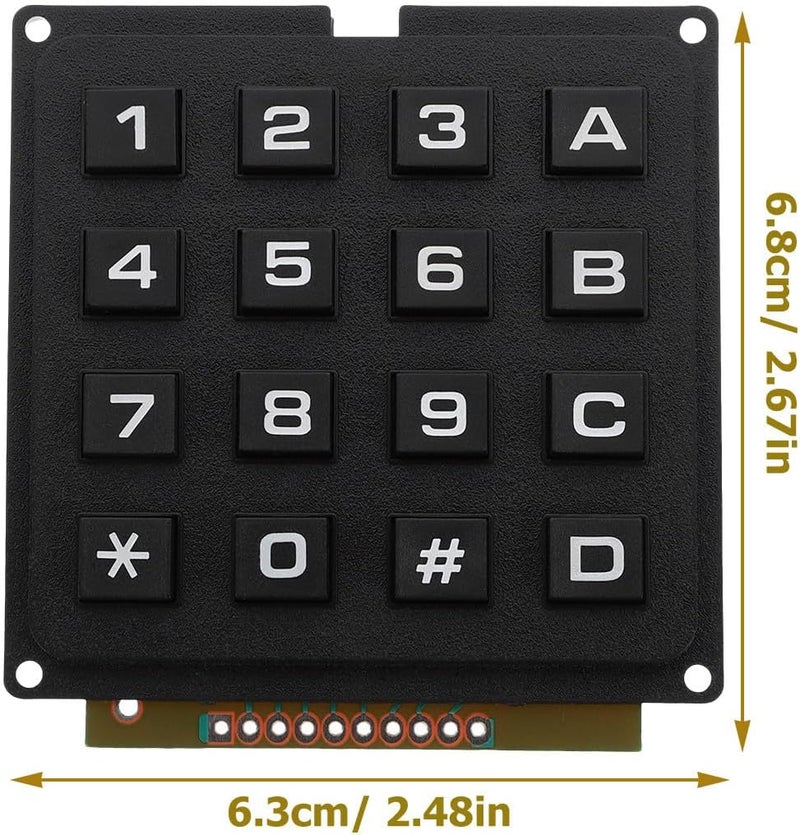 DOITOOL Matrix 4x4 Keypad Module for Microcontroller, 16-Key External Keyboard Button Switch Array for Industrial and DIY Electronics Applications - Image 2