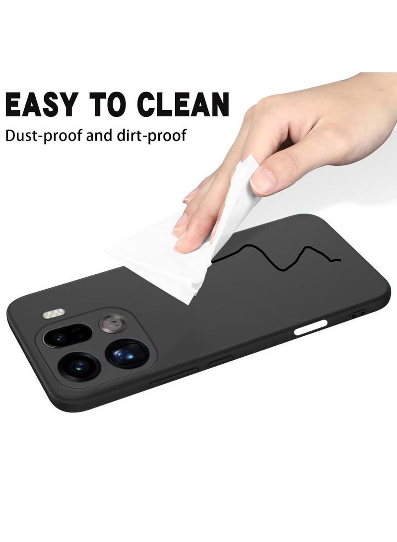 دبليو تيك غطاء حماية من السيليكون السائل الناعم لهاتف أوبو فايند X9 برو 5G 2025 (MCRPSN) - أسود - Image 2