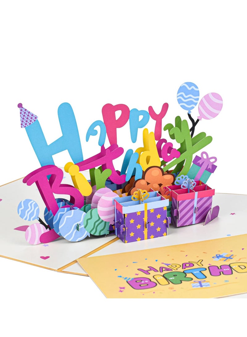 SOLARAE Pop Up Cards, 3d Pop Up Alphabet Greeting Cards With Envelopes And Note Tag For Women And Men (5 * 7) - Image 1