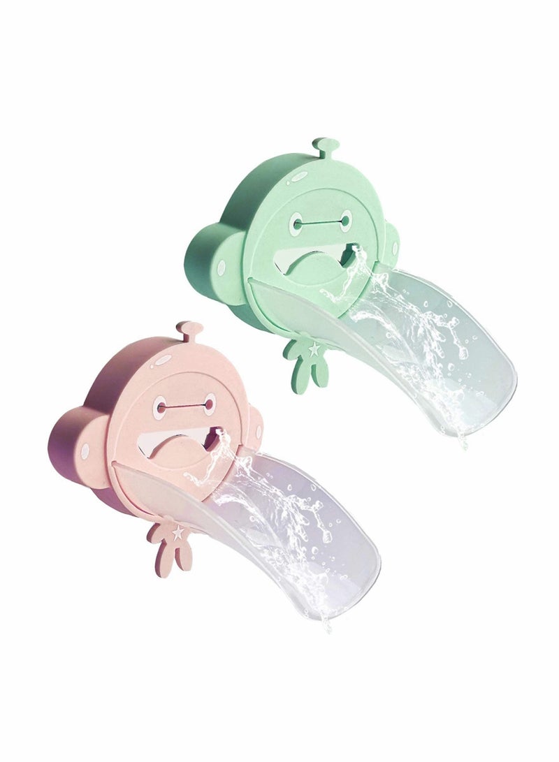 SYOSI 2 Pcs Tap Extender for Kids, Faucet Extender, Sink Handle Extender, Safe and Fun Cute Cartoon Silicone Sink Handle Extender for Toddler Child Kid Hand Washing - Image 1