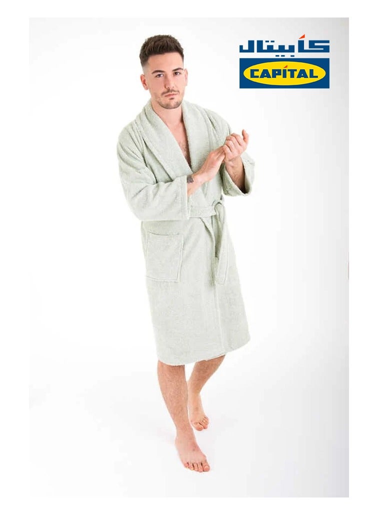 Light Green Thick Plain Bathrobe