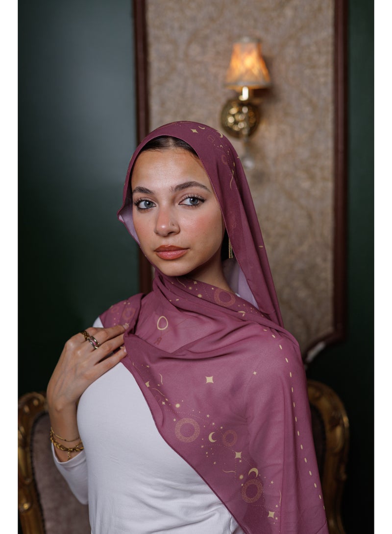 Lavezzi Printed Ramadan Soft Chiffon Crepe Hijab Scarf for Women - For Ramadan Nights and Gatherings - Image 4