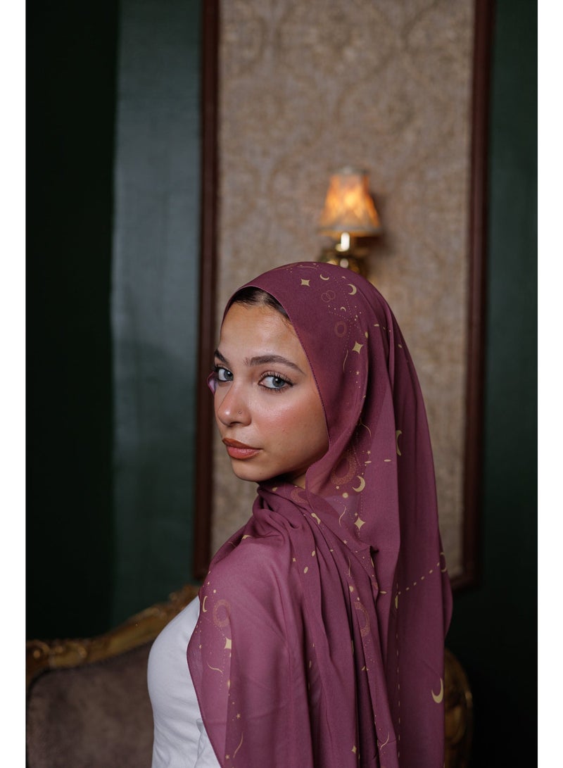 Lavezzi Printed Ramadan Soft Chiffon Crepe Hijab Scarf for Women - For Ramadan Nights and Gatherings - Image 2