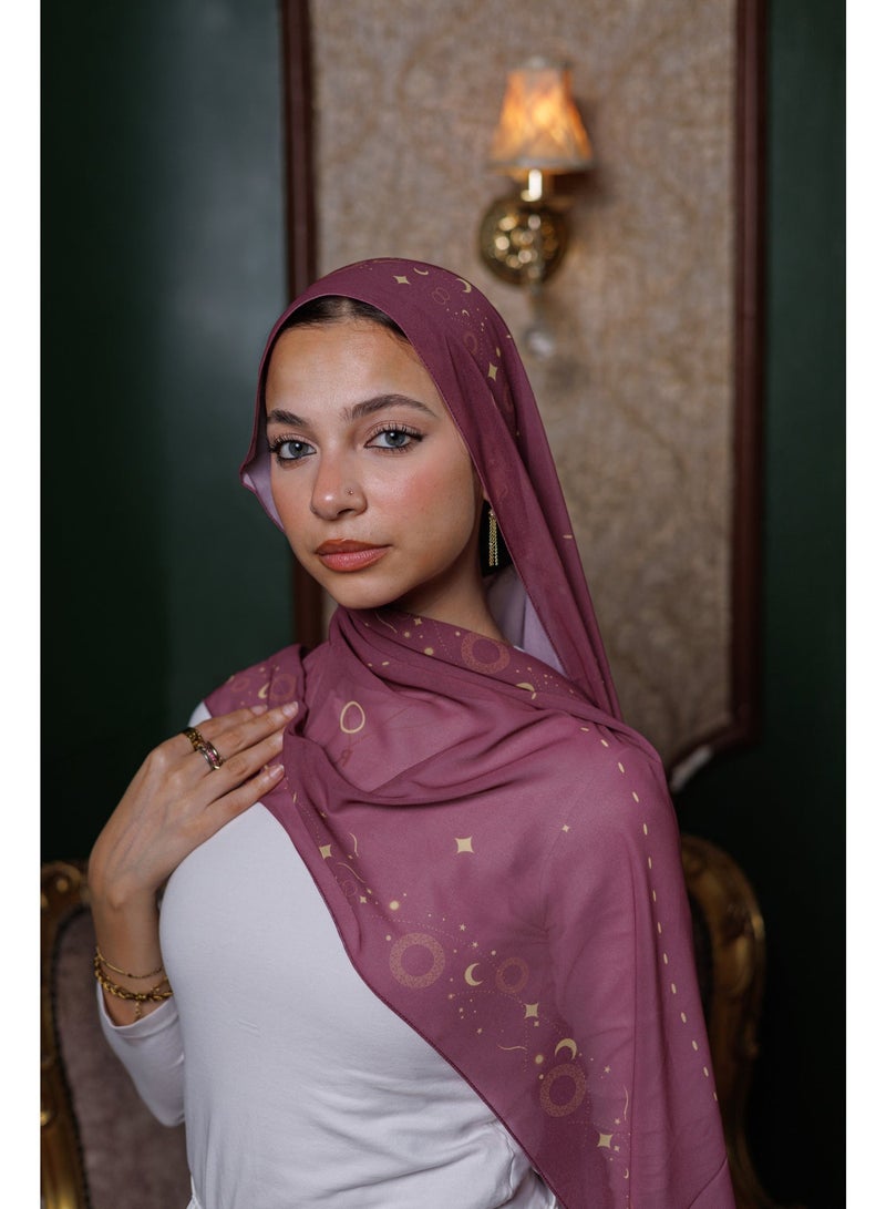 Lavezzi Printed Ramadan Soft Chiffon Crepe Hijab Scarf for Women - For Ramadan Nights and Gatherings - Image 1