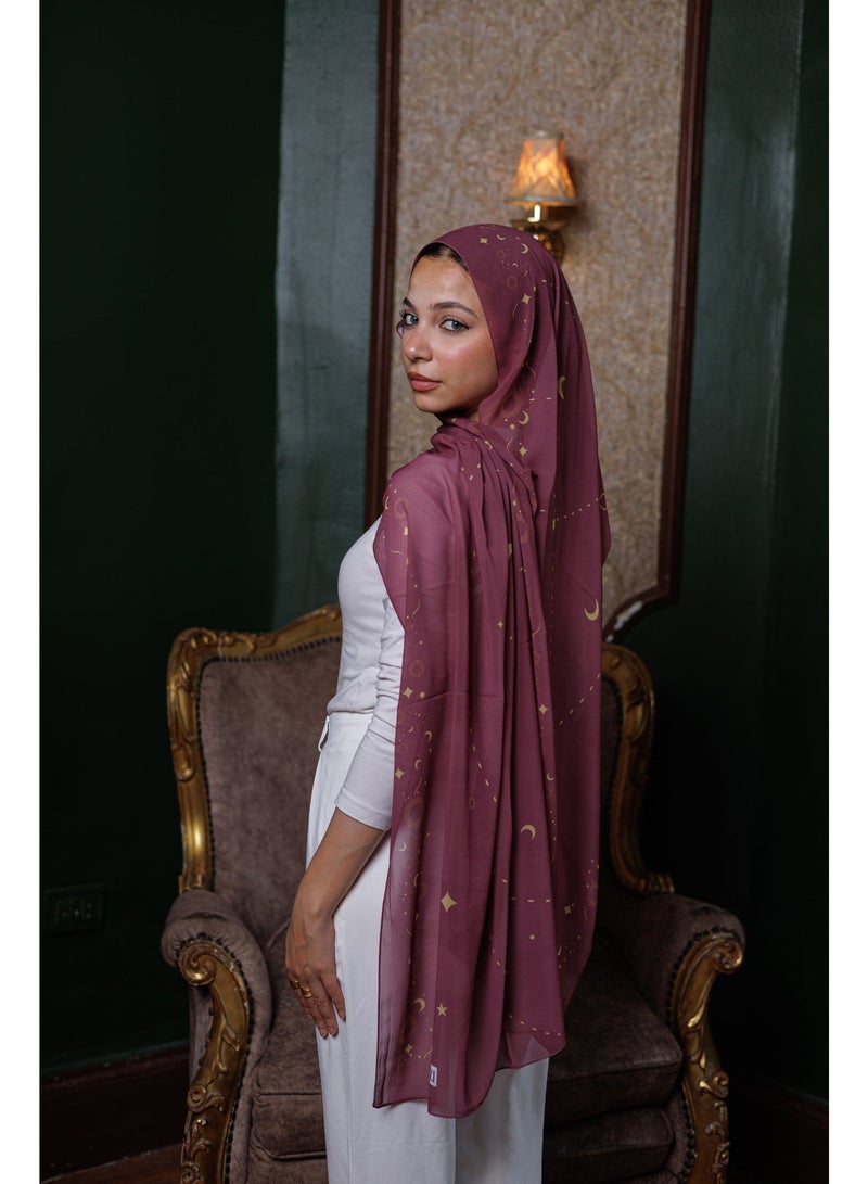 Lavezzi Printed Ramadan Soft Chiffon Crepe Hijab Scarf for Women - For Ramadan Nights and Gatherings - Image 3