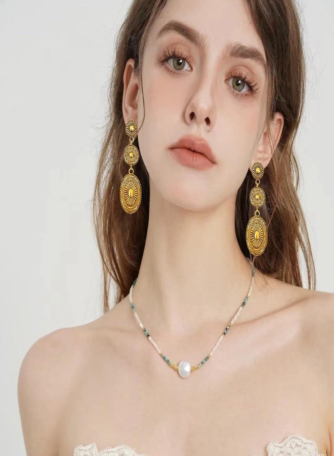 eartif Western Earrings for Women Vintage Waterdrop Long Dangle Earring Gold Boho Earrings Cowgirl Earring Country Concert Outfits Jewelry Accessories (Gold) - Image 3
