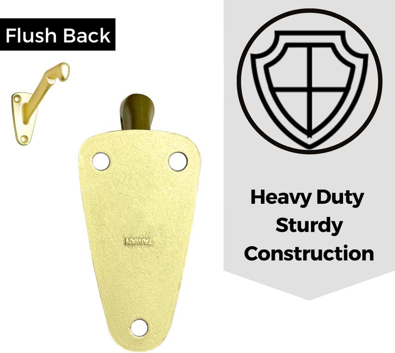 HOWTOOL Handrail Bracket Heavy Duty Champagne Brass V Style, 3 Pack | - Image 2