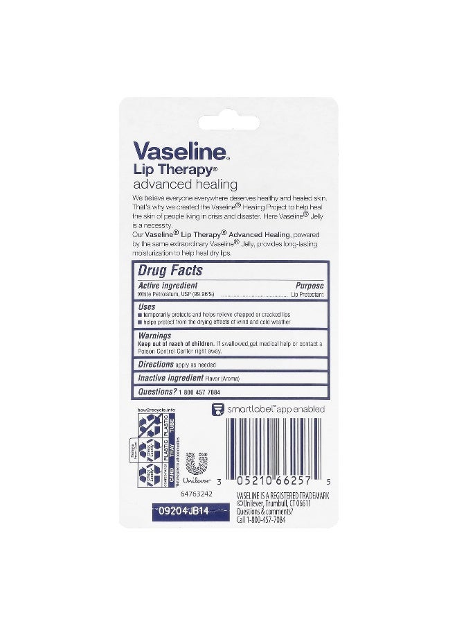 Vaseline, Lip Therapy®, Advanced Healing, 2 Tubes, 0.35 oz (10 g) Each - Image 3