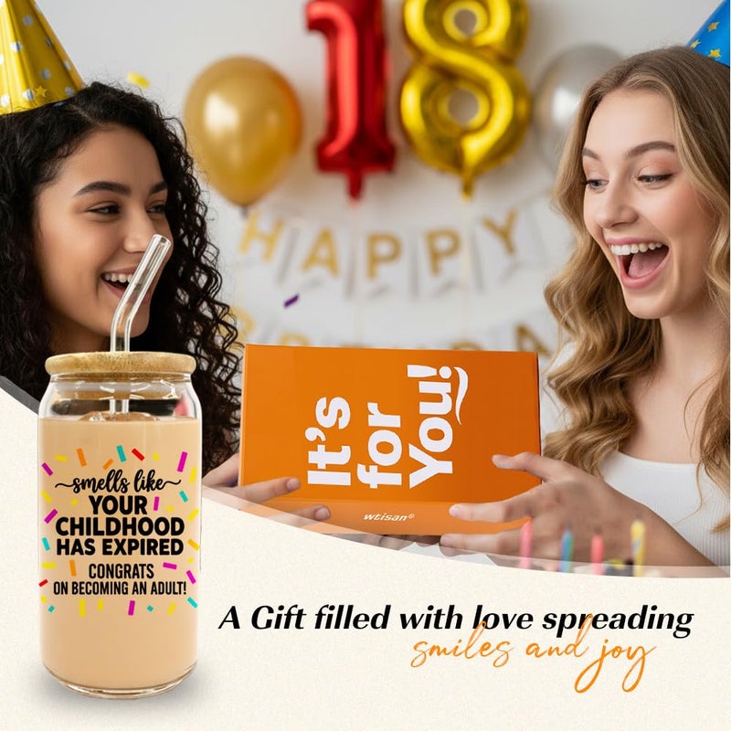 wtisan 18th Birthday Gifts for Girls: Boys, Finally 18 Happy Birthday, 18th Birthday Gift Set - Image 2