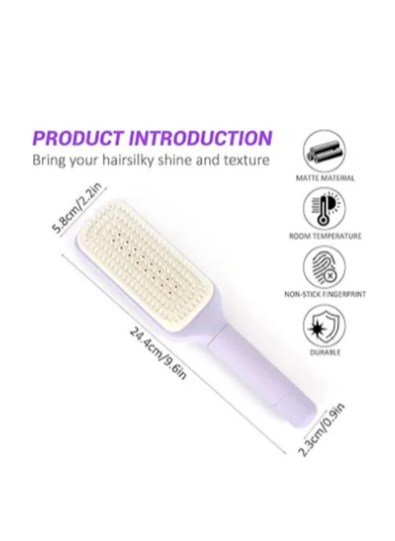 Generic - Self-Cleaning Hair Brush, Organic Hair Brush Without Pulling, Detangler Brush, Rotating Design, Professional Detangling Brush for Wet, Dry Hair, Women, Men - Image 1