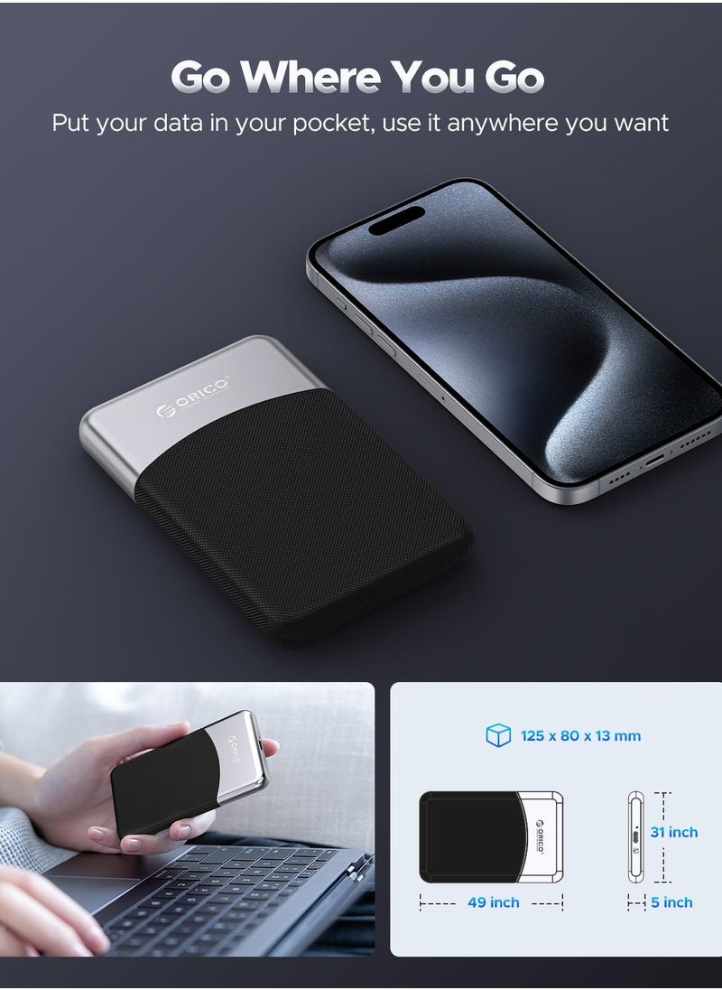 Orico ORICO 512GB External SSD with 2 in 1 USB C Cable, Portable Solid State Drive USB 3.2 Gen 1 Up to 460MB/s, Dust and Drop Resistance, Reliable Storage for USB-C Smartphone, PC, Tablet, Labtop - M25PRO  - Image 5