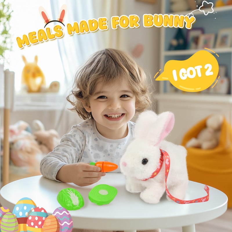 Voichic Easter Robot Bunny Pal- Bunby My Realistic Bunny Toy, Hopping Bunny with Sounds, Jumping, Twitching and Shaking Ears, Interactive Plush Bunny for Kids, Birthday Gift for Toddler (White) - Image 5