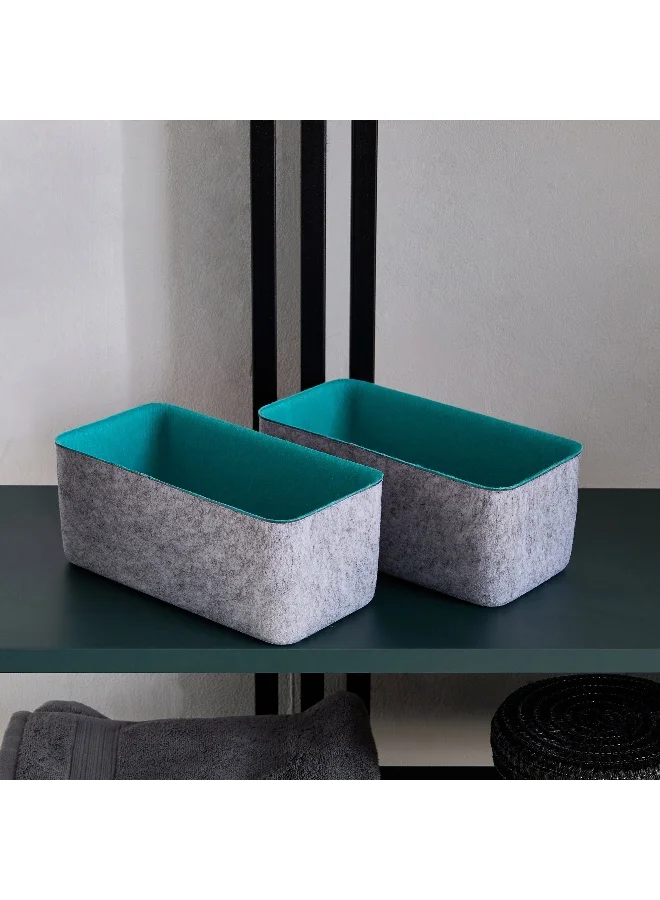 Home Box Floris Felt Two Tone 3-Piece Multi-Utility Drawer Organizer Storage Set