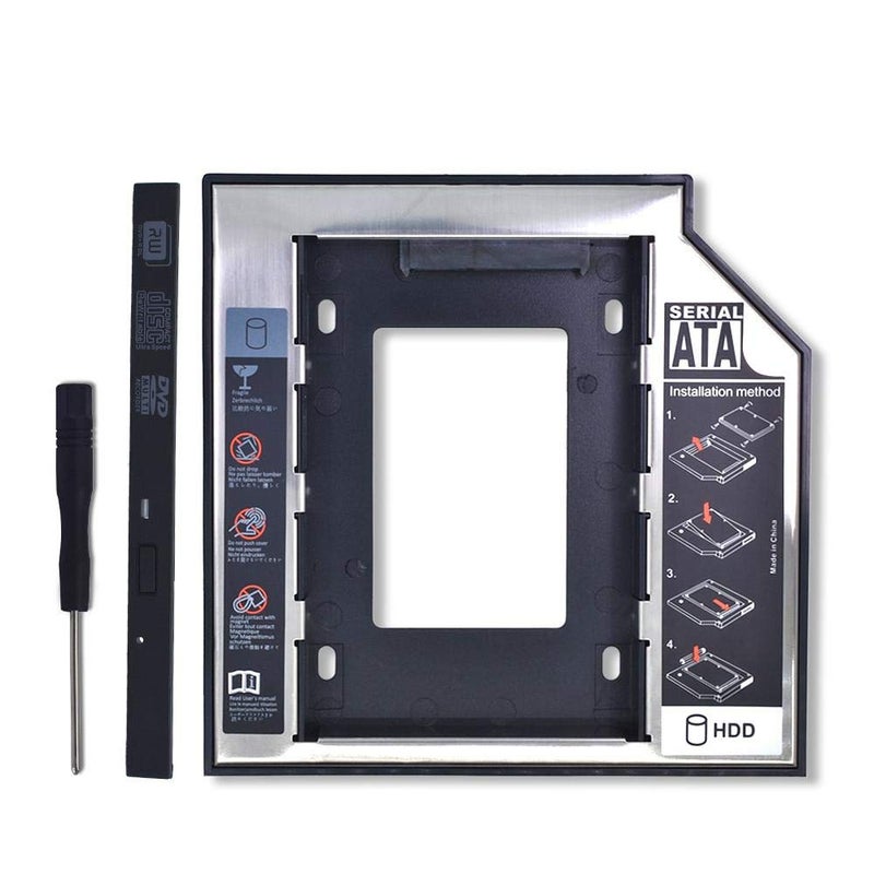 Aluminum Plastic Universal Optibay 2nd HDD Caddy 9.5mm SATA3.0 2.5" SSD CD DVD to HDD Case Enclosure