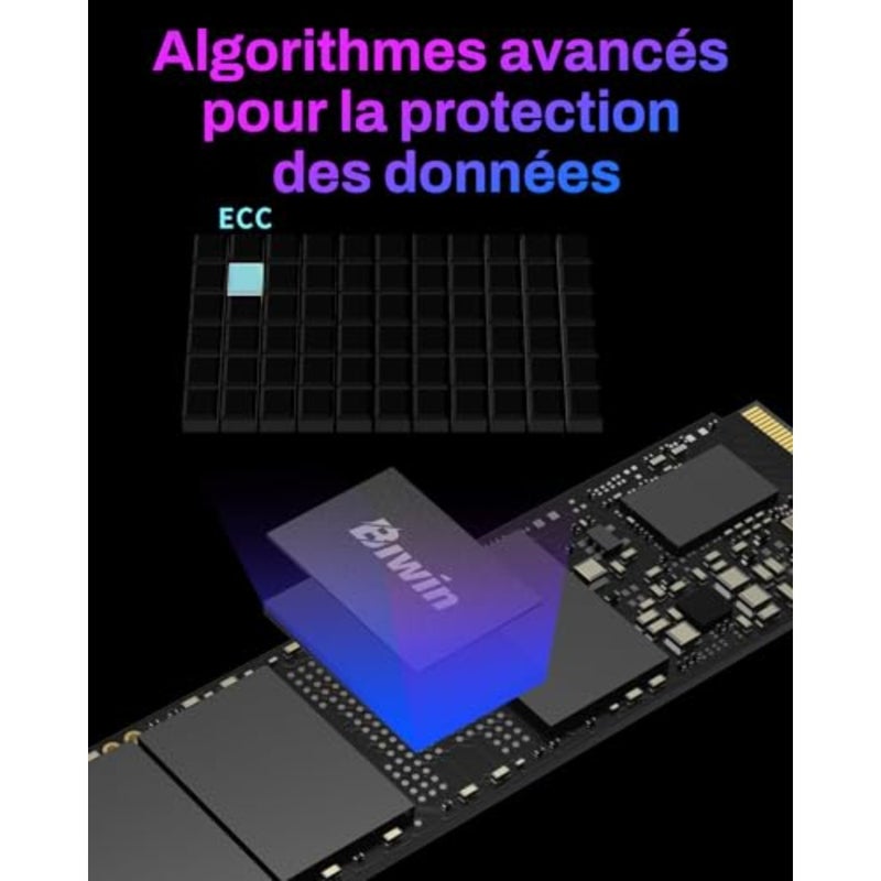 NVMe M.2 2280 PCIe 4.0 SSD داخلي للكمبيوتر المحمول/سطح المكتب/PS5، لون أوبال أسود، سرعة قراءة فائقة السرعة 7450 ميجابايت/ثانية - Image 4