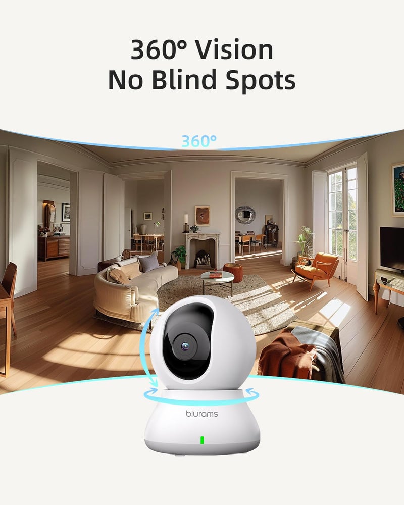 blurams Indoor Security Camera, 5GHz/2.4GHz Dual-Band, 2K PZT Pet Camera with Phone App, 360° Cameras for Home Security, 2-Way Audio, Motion Tracking, Night Vision, Siren, Cloud&SD - Image 3