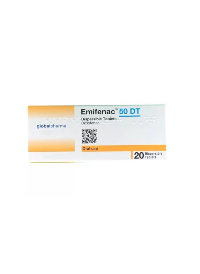 Emifenac 50mg Dispersible Tablets – 20 Count – Pain & Inflammation Relief