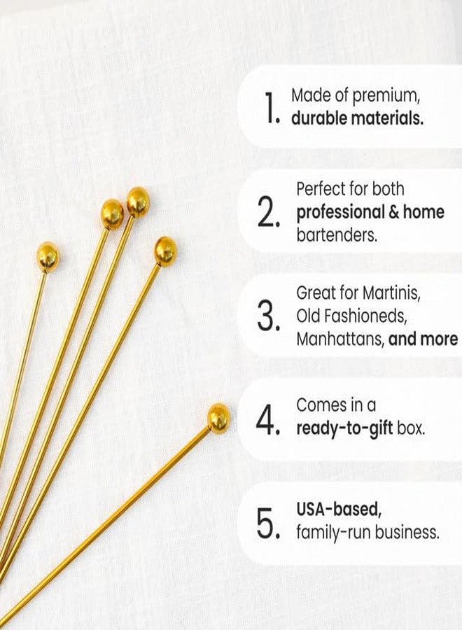 A Bar Above 12-Piece Stainless Steel Cocktail Picks, Short Reusable Garnish Sticks for Drinks, Appetizers, Old Fashioneds, Martinis, Bloody Marys, Shrimp Cocktail, and Entertaining at Home - Image 2