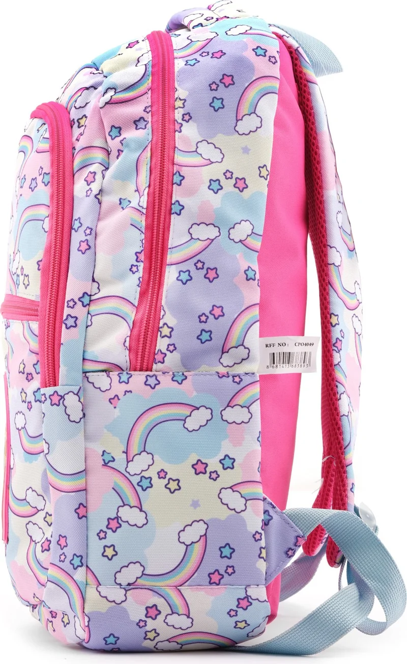 Cambridge Polo Club Rainbow Multi Compartment Girls Primary School Bag