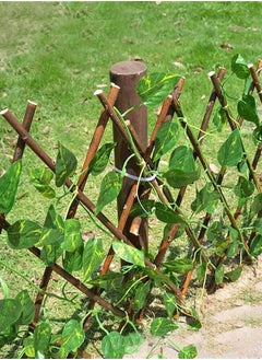 Toshionics Artificial Wooden Privacy Fence Screen Leaf Faux Ivy Expandable Stretchable Extended Telescopic Decoration For Balcony Patio Garden Outdoor Decorative Fencing Panel Wall Decor  - Image 5