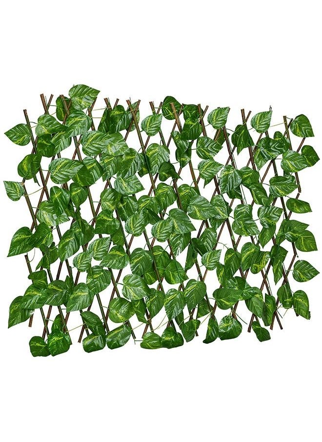 Toshionics Artificial Wooden Privacy Fence Screen Leaf Faux Ivy Expandable Stretchable Extended Telescopic Decoration For Balcony Patio Garden Outdoor Decorative Fencing Panel Wall Decor  - Image 3