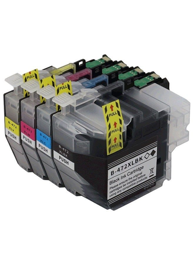 LC472 LC472XL خراطيش حبر متوافقة بديلة، للاستخدام مع طابعات MFC-J2340DW MFC-J2740DW MFC-J3540DW MFC-J3940DW (عبوة من 4، أسود/سماوي/أرجواني/أصفر) - Image 1