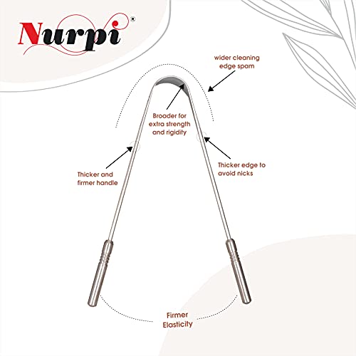 NURPI STAINLESS STEEL PREMIUM TONGUE CLEANER pack of 2 - Image 5