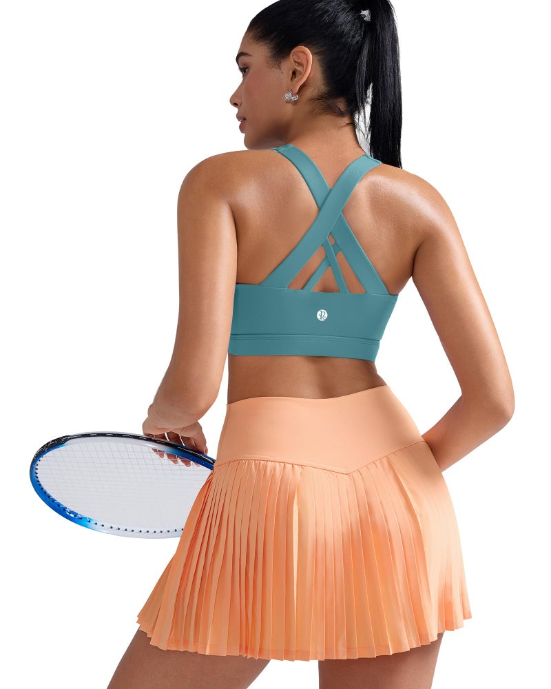 Women's Strappy Criss-Cross Back Sports Bra with Removable Padded Cups, Medium Support, Wire-Free - Image 5