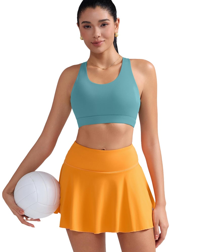 Women's Strappy Criss-Cross Back Sports Bra with Removable Padded Cups, Medium Support, Wire-Free - Image 4