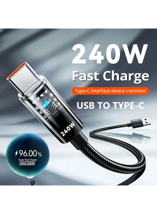 240W USB Type C Fast Charging Cable 150cm For Apple Galaxy Xiaomi Huawei OPPO Vivo - Image 1