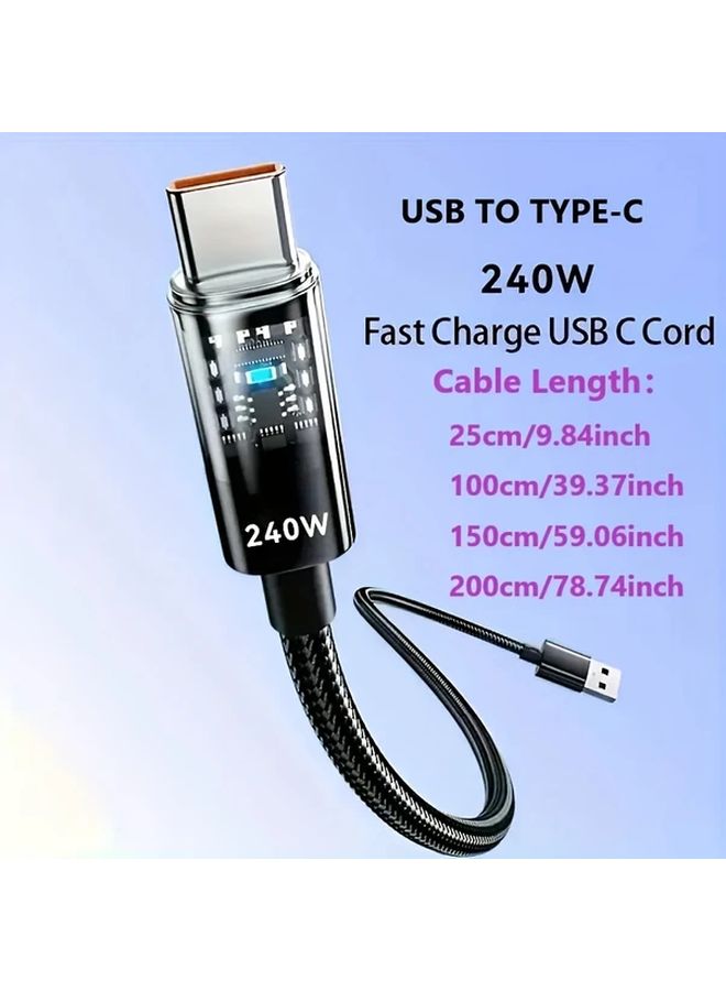 240W USB Type C Fast Charging Cable 150cm For Apple Galaxy Xiaomi Huawei OPPO Vivo - Image 2