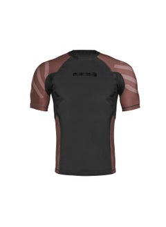 Sanabul  Sanabul Essential Short Sleeve Compression Shirt for Men | MMA Wrestling Jiu Jitsu BJJ Base Layer Rash Guard | Workout Men's Compression Shirt (X-Small, Brown)  - Image 1