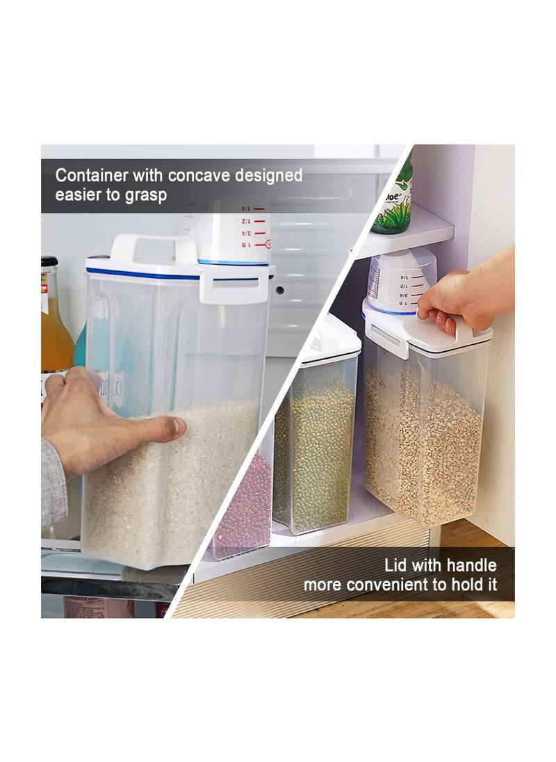 CLICKMART 2 Liter Plastic Food Storage Cereal Container with Measuring Cup  - Image 3