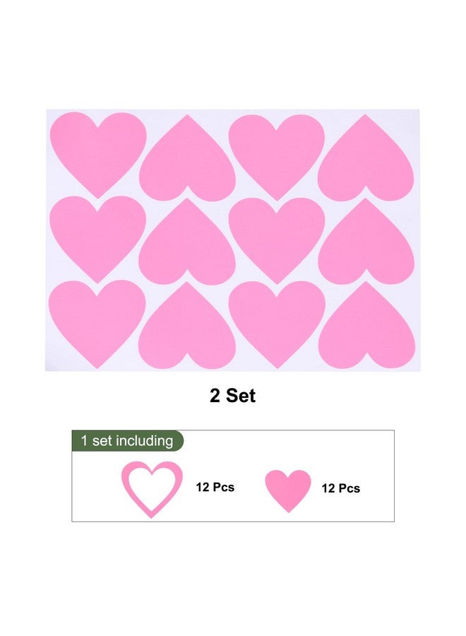 MECCANIXITY ملصقات قلوب متوهجة في الظلام من MECCANIXITY 48 قطعة، ملصقات حائط لاصقة لامعة باللون الوردي، ملصقات ثلاثية الأبعاد متوهجة لتزيين السقف وغرفة النوم ومكان النوم. - Image 3