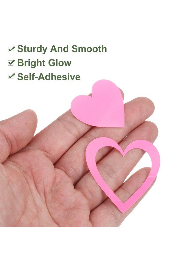 MECCANIXITY ملصقات قلوب متوهجة في الظلام من MECCANIXITY 48 قطعة، ملصقات حائط لاصقة لامعة باللون الوردي، ملصقات ثلاثية الأبعاد متوهجة لتزيين السقف وغرفة النوم ومكان النوم. - Image 4