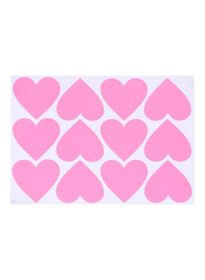 MECCANIXITY ملصقات قلوب متوهجة في الظلام من MECCANIXITY 48 قطعة، ملصقات حائط لاصقة لامعة باللون الوردي، ملصقات ثلاثية الأبعاد متوهجة لتزيين السقف وغرفة النوم ومكان النوم. - Image 1