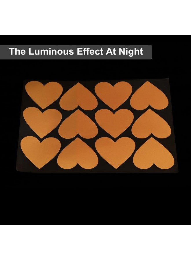 MECCANIXITY ملصقات قلوب متوهجة في الظلام من MECCANIXITY 48 قطعة، ملصقات حائط لاصقة لامعة باللون الوردي، ملصقات ثلاثية الأبعاد متوهجة لتزيين السقف وغرفة النوم ومكان النوم. - Image 5