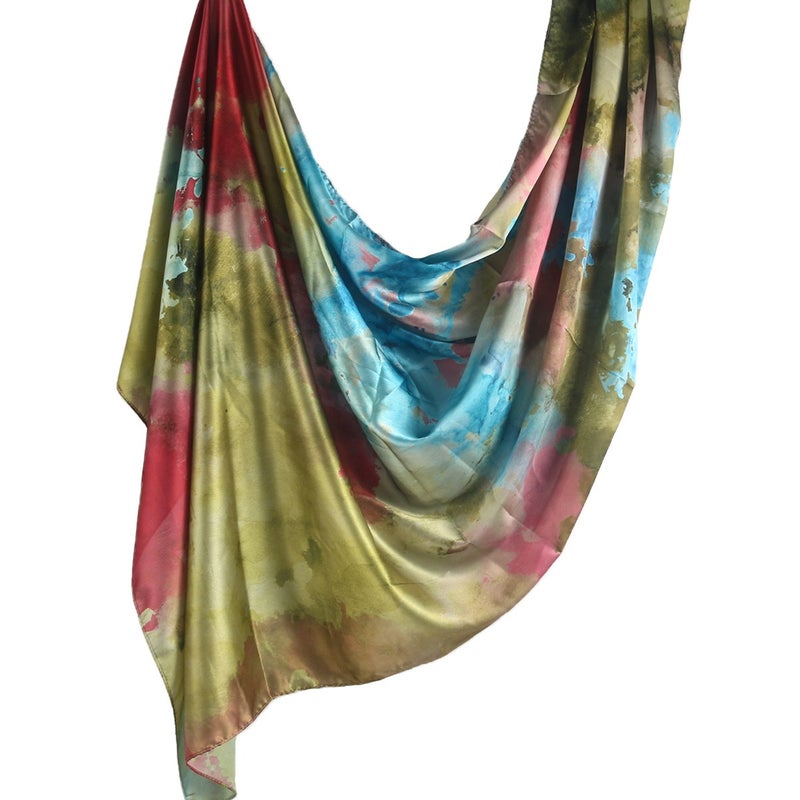 FANXIN Silk Print Headscarf Ethnic Shawl Wrap Scarf 180x85cm