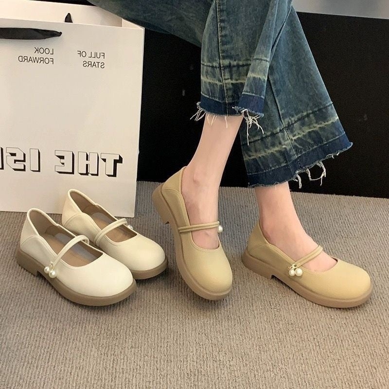 Mary Jane Shoes Small Leather Shoes Shoes Two-Wear Loafers Gentle French Shoes Comfortable - Image 5