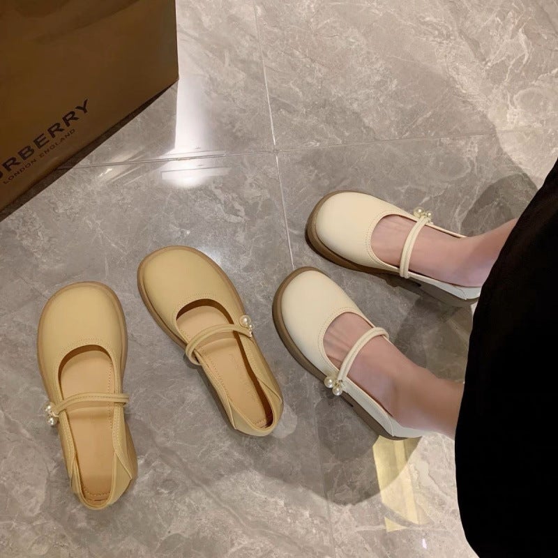 Mary Jane Shoes Small Leather Shoes Shoes Two-Wear Loafers Gentle French Shoes Comfortable - Image 4