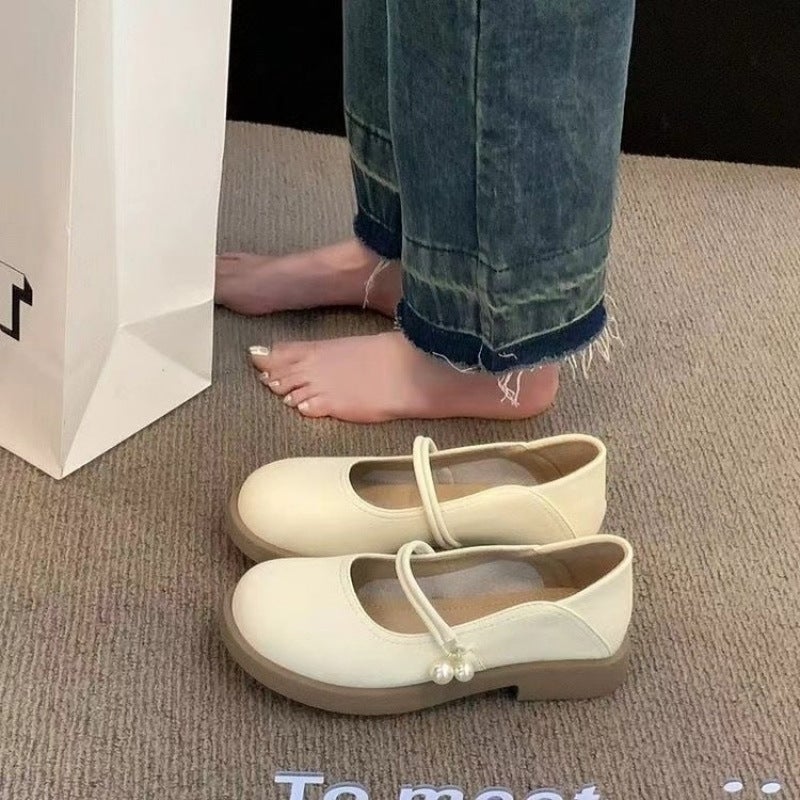 Mary Jane Shoes Small Leather Shoes Shoes Two-Wear Loafers Gentle French Shoes Comfortable - Image 1