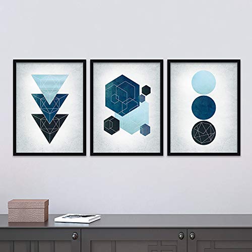 HEVEA Modern Art Framed Wall Posters/Paintings for Living Room Bedroom Office - Wall Paintings - Framed Wall Art Frames - Paintings for Home Decor (11 inch x 14 inch, Framed) SET OF 3 (Art 3) - Image 1