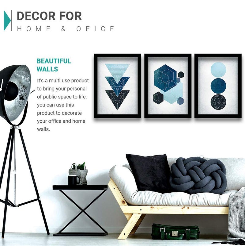 HEVEA Modern Art Framed Wall Posters/Paintings for Living Room Bedroom Office - Wall Paintings - Framed Wall Art Frames - Paintings for Home Decor (11 inch x 14 inch, Framed) SET OF 3 (Art 3) - Image 3