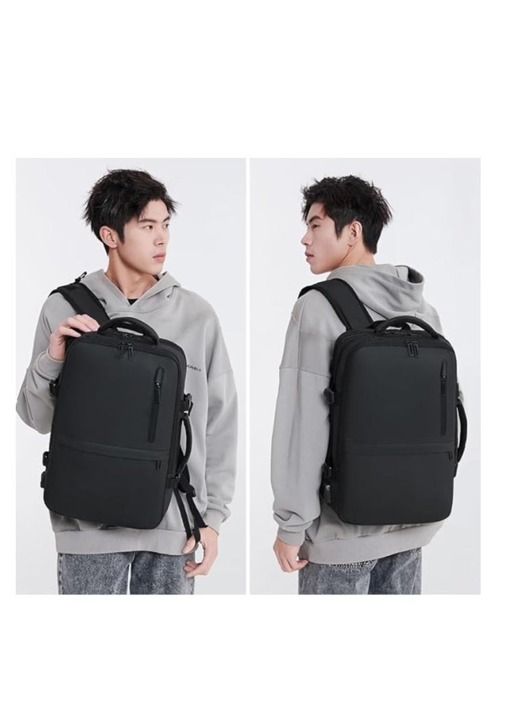 RAHALA Rahala Casual Laptop Travel Bag, Waterproof Backpack with USB Charging Port - Gray - No:RA1904  - Image 4